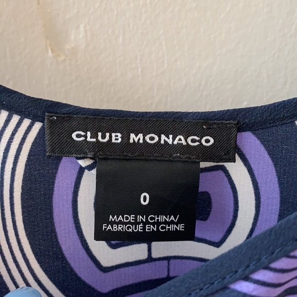 Club Monaco Purple Print Silk Dress - Picture 4 of 7